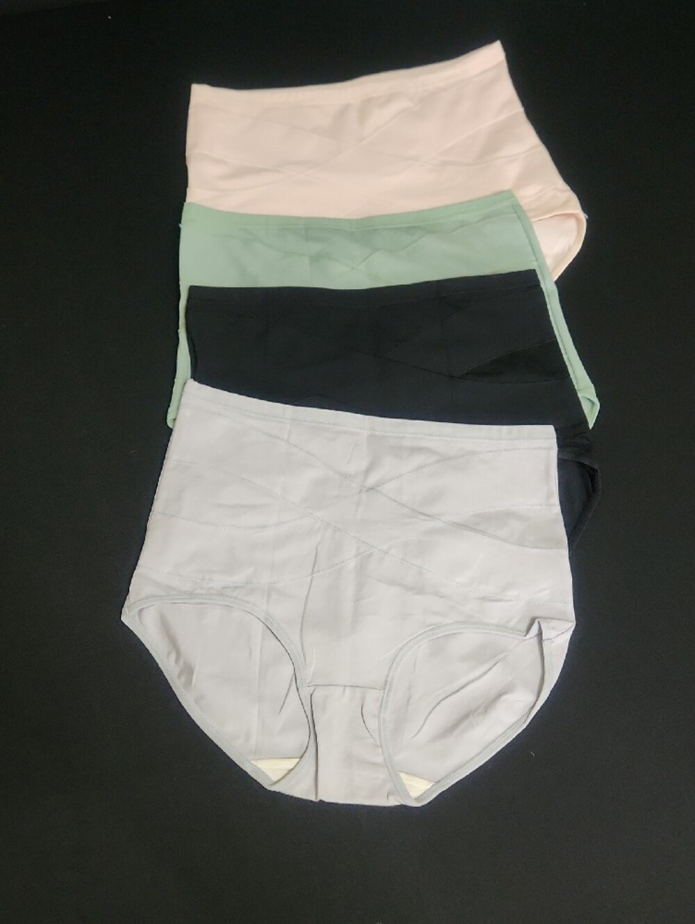 High-Waist Shaping Briefs - Pack of 4 (Peach, Mint, Black, Grey)